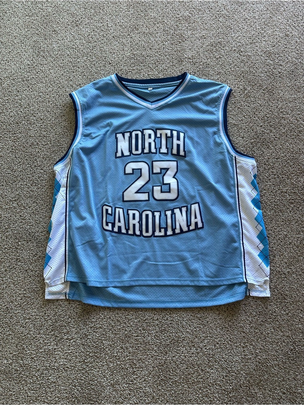 North Carolina Tar Heels Michael Jordan #23 Basketball Jersey Sz 5XL Blue White